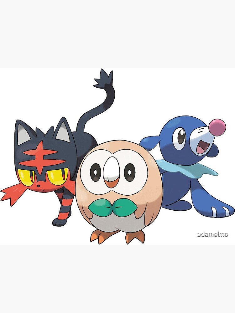 Pokemon Alola Starters Rowlet Littin Popplio Greeting Card By