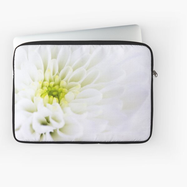 White Chrysanthemum Laptop Sleeve