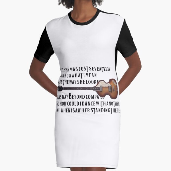 I Saw Here Standing There Graphic T-Shirt Dress