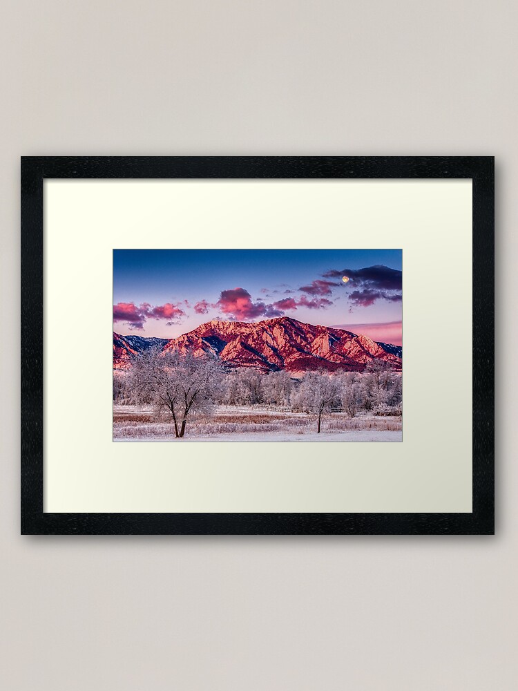 Alternate view of Full Moonset Over The Foothills Framed Art Print