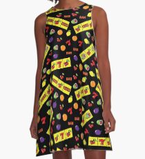 Vestido acampanado Casino Lucky Slot Machine Cherry Melon Lemon Fruits Pattern