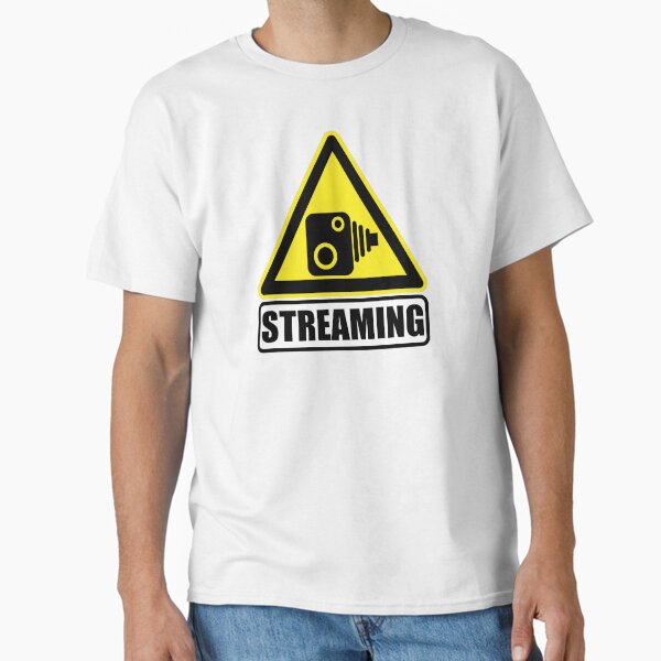 Streaming video in hi viz hazard warning alert triangle. ON AIR. LIVE. Video Recording Classic T-Shirt
