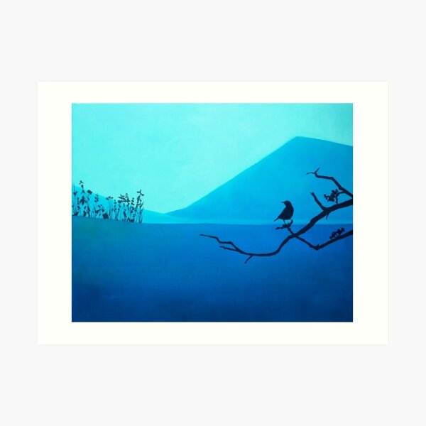 Blue mountain bird Art Print