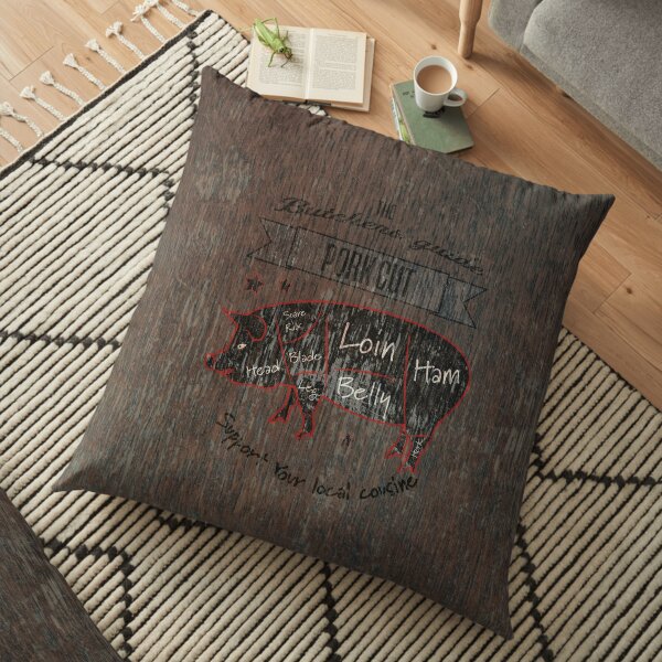 The butchers guide - pig cut Floor Pillow
