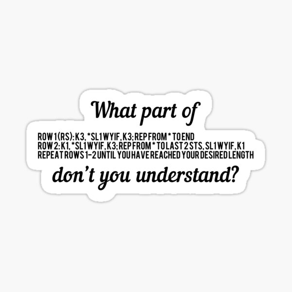 Knitting Jargon Sticker