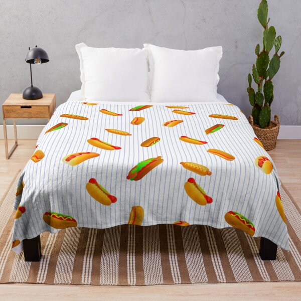 Hot Dog Pattern Throw Blanket