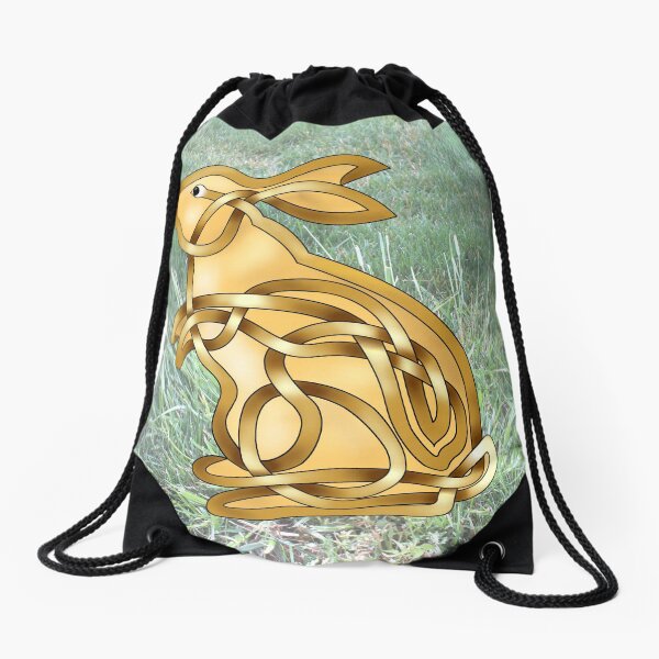 Celtic Knot Standing rabbit Drawstring Bag