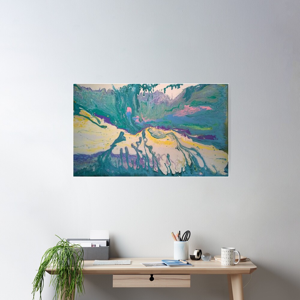 Abstract Painting-Title "South Beach Ocean Drive" Poster