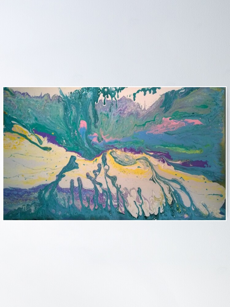 Alternate view of Abstract Painting-Title "South Beach Ocean Drive" Poster