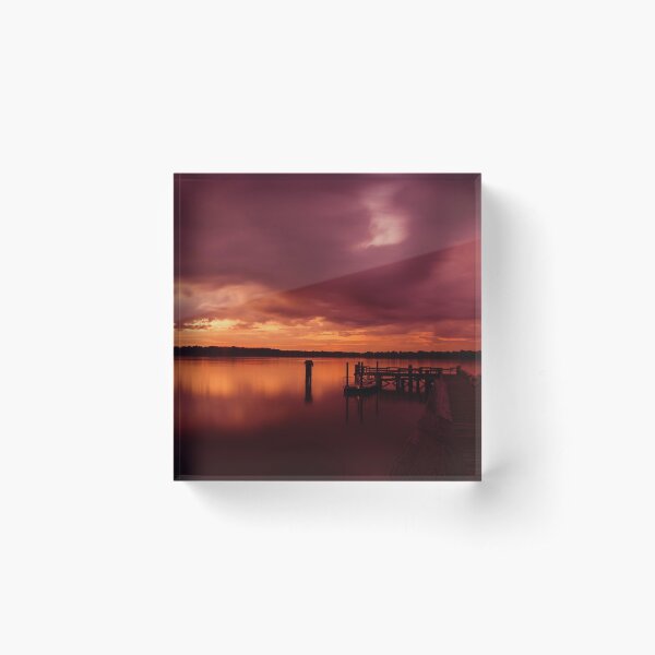 Sunset on the Potomac River Acrylic Block