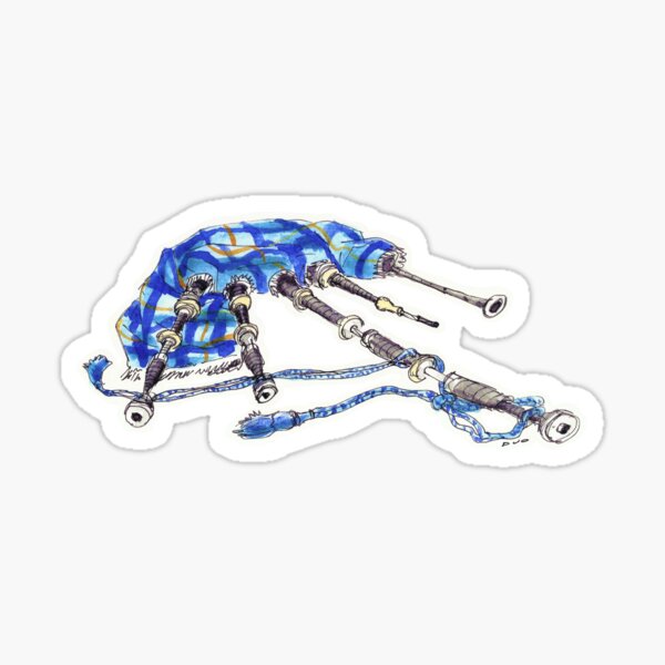 Watercolour Bagpipe Sticker