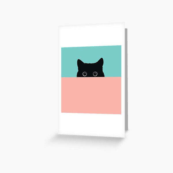Artikel-Vorschau von Peeping Black Cat in Retro-Farbkombination, designt und verkauft von catologica.