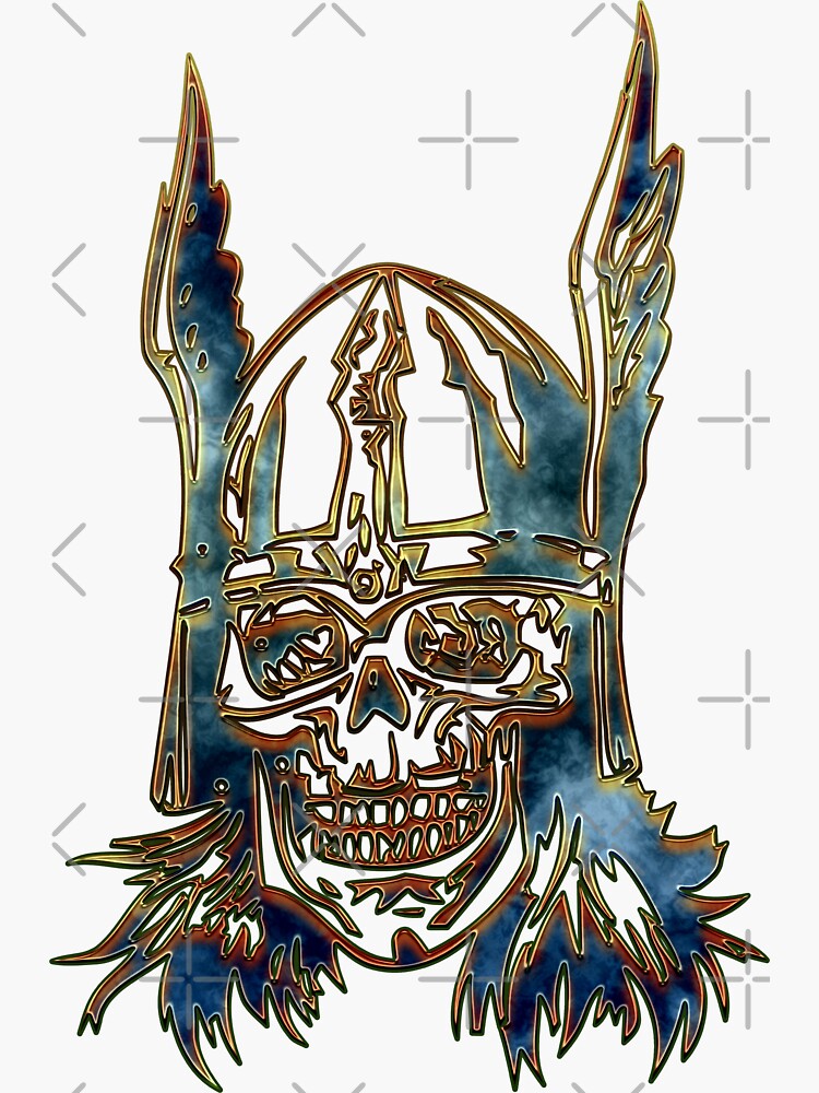 "Viking skull" Sticker by wolfgangrainer Redbubble