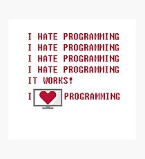 Lámina fotográfica Yo odio la programacion