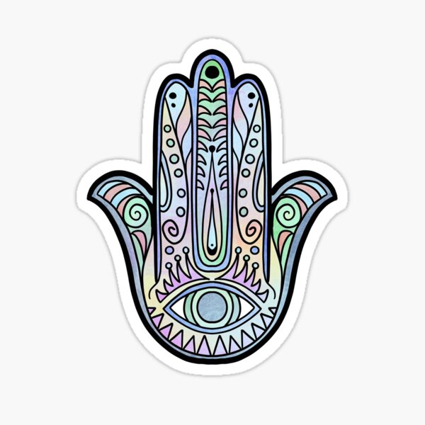 hamsa blue Sticker