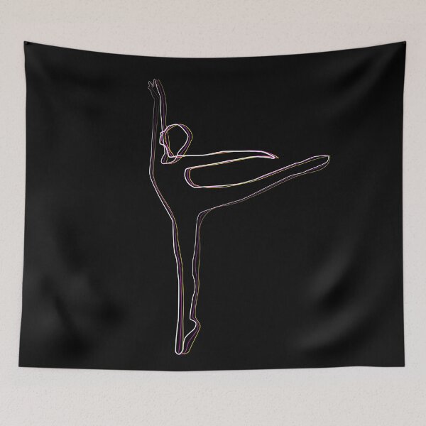 Item preview, abstract girl illustration outlines,  Ballet Dancer silhouette - oneliner drawing  designed and sold by ohaniki.