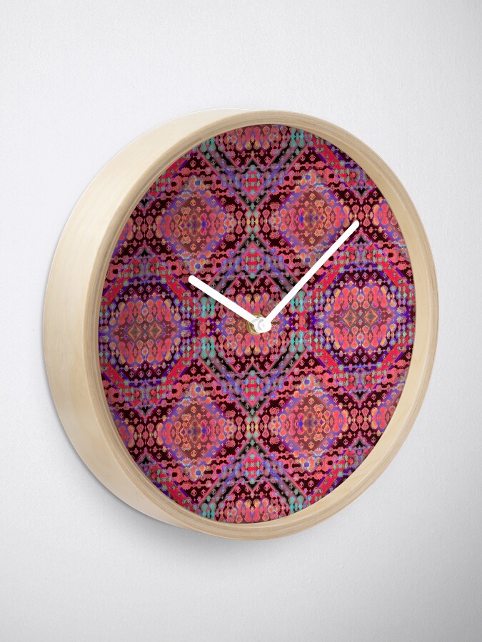 Alternate view of Shibori Folk Coral Clock