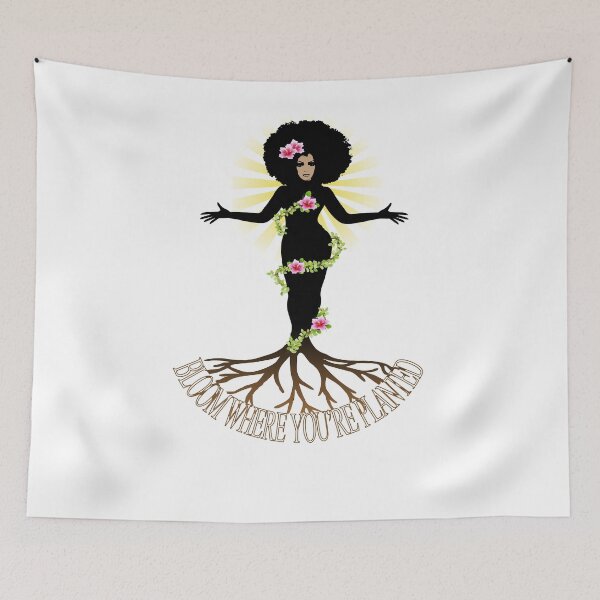 Item preview, Natural Hair T-Shirt for Black Women Bloom Where Planted designed and sold by rieriecoils1.
