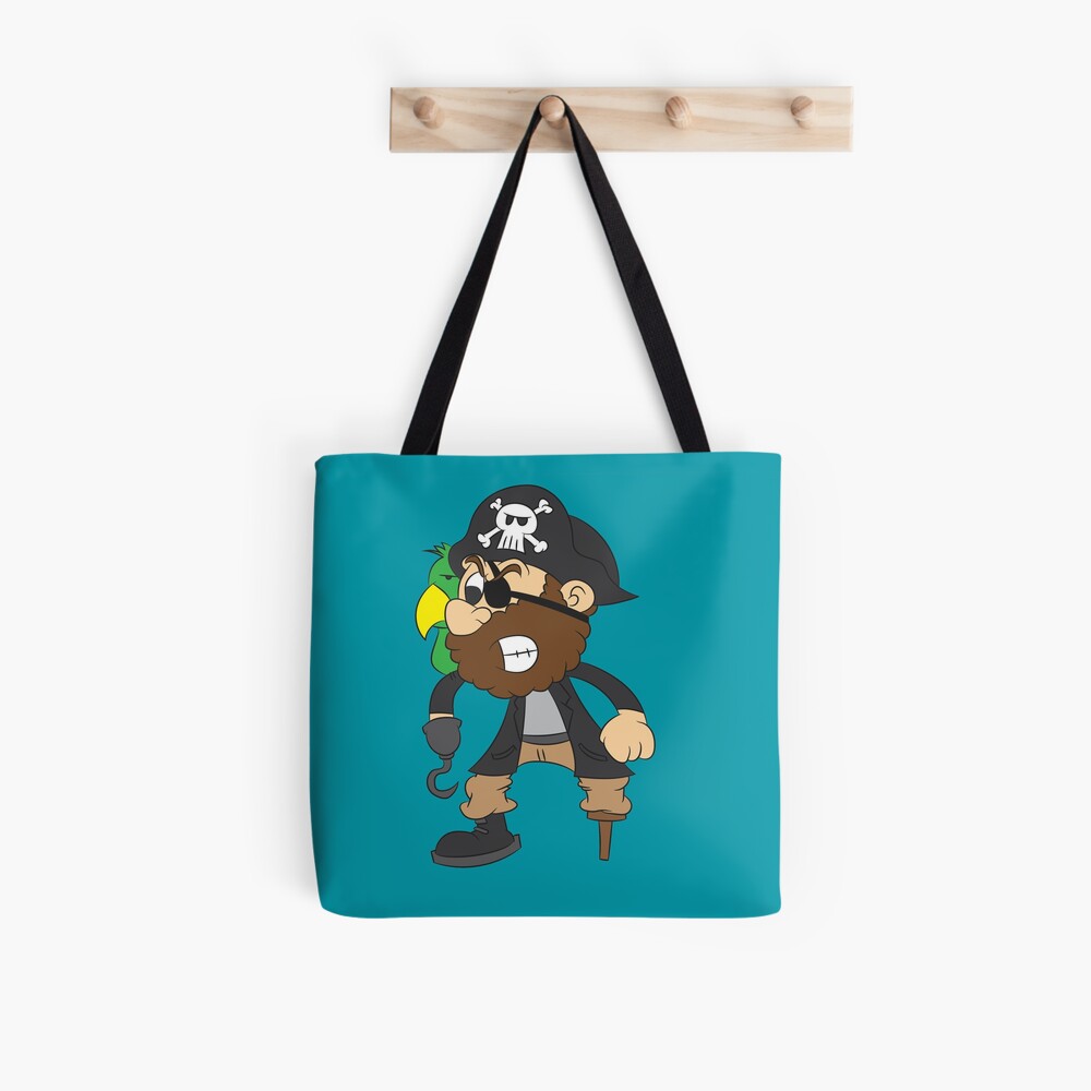 Loro como pirata con una pata de madera y un sombrero de pirata' Bolsa de  tela