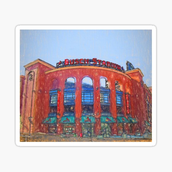 St Louis Cardinals Baseball Busch Stadium Pencil Drawing 