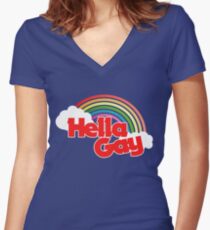 Hella Gay Women's Fitted V-Neck T-Shirt