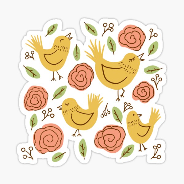 Item preview, Yellow Chirpy Birds designed and sold by Jacqueline Hurd.