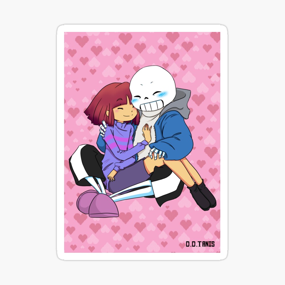 Sans And Frisk Poster By Darkdragontanis Redbubble