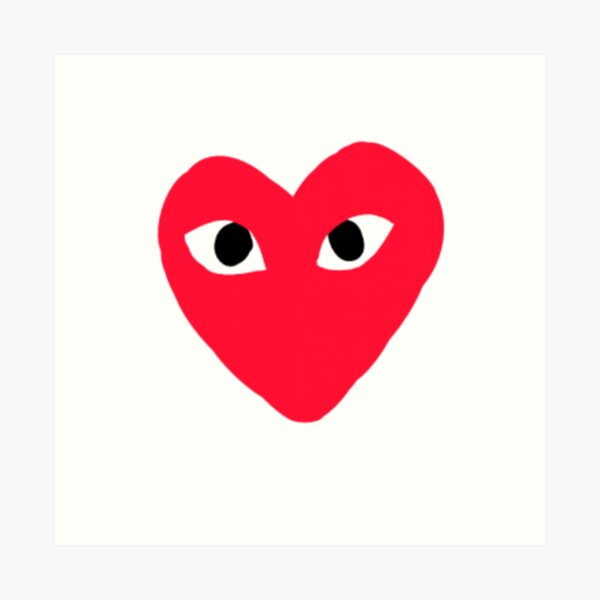 RED HEART EYES Art Print