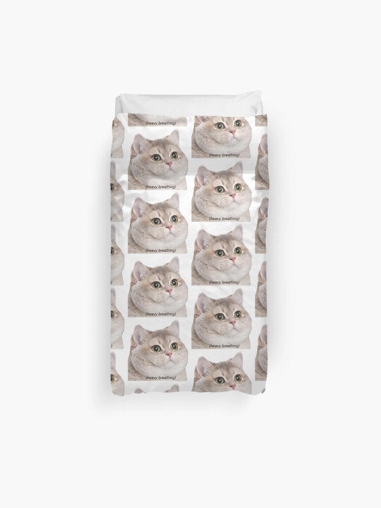 Heavy Breathing Cat Duvet Cover By Flashmanbiscuit Redbubble