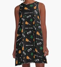 Nineties grunge sunglasses and guitars A-Line Dress