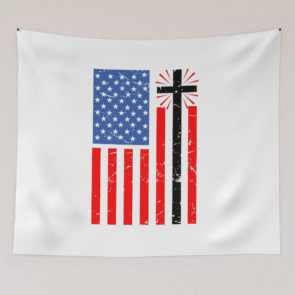 Item preview, American Flag Cross Christian For Men Women Kids designed and sold by hadleydesigns.