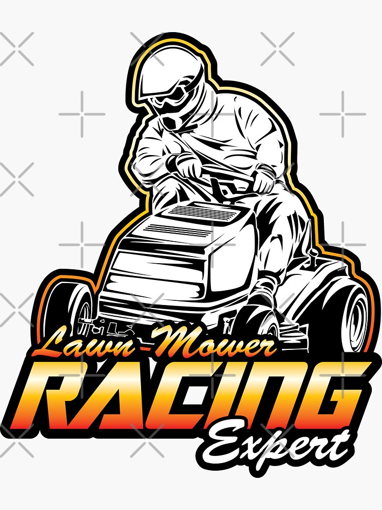 "Lawn Mower Racing Expert" Sticker by offroadstyles | Redbubble