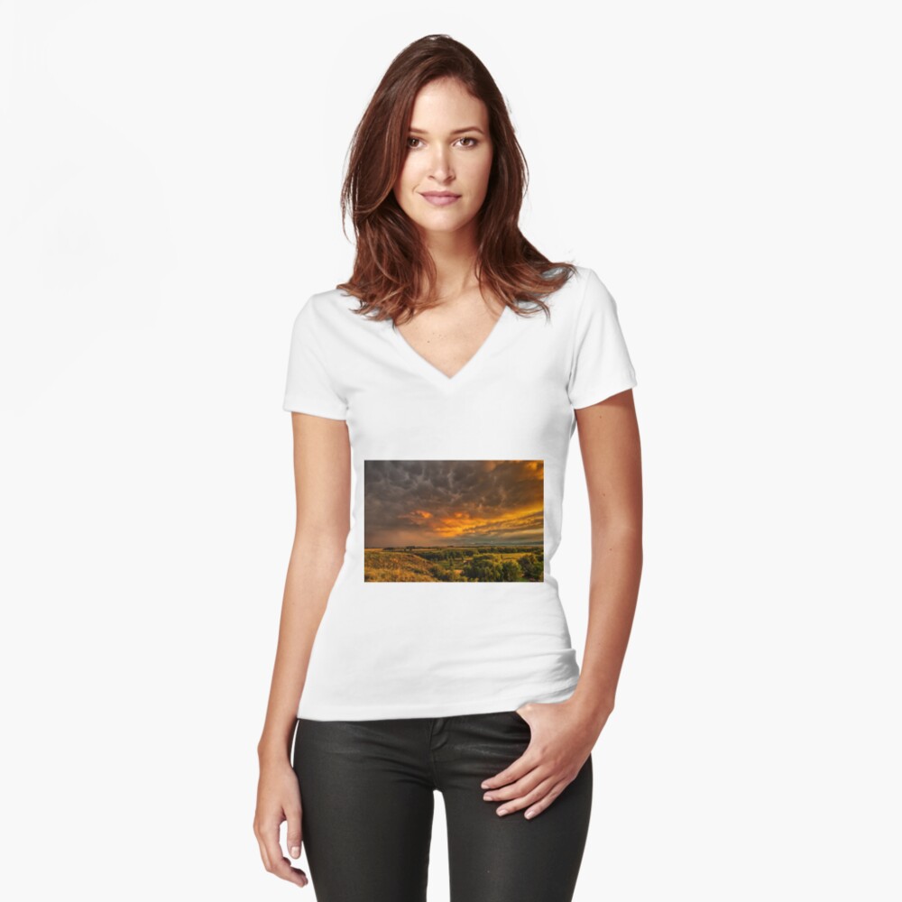 Item preview, Fitted V-Neck T-Shirt designed and sold by nikongreg.