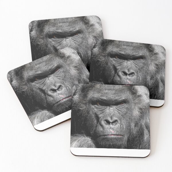 Item preview, gorilla,monkey,chimpanzee,ape,wildlife,animal photography,silver back,animal lover,pet lover,monkey staring sideways designed and sold by Urban Binge.