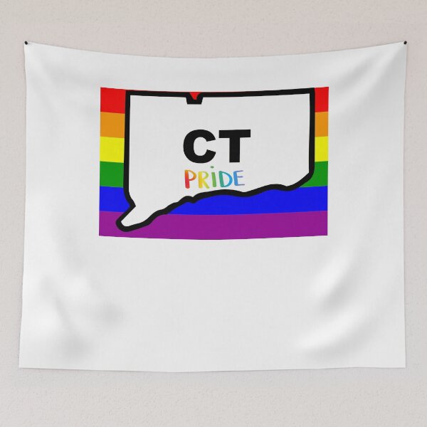 Item preview, Connecticut Gay Pride Shirt - Connecticut LGBT Rainbow Flag Shirt - Connecticut Gay Pride designed and sold by Galvanized.