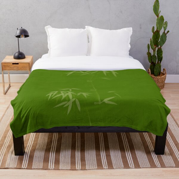 Item preview, Bamboo stalk with leaves artistic oriental style design in natural green colors art print designed and sold by AwenArtPrints.