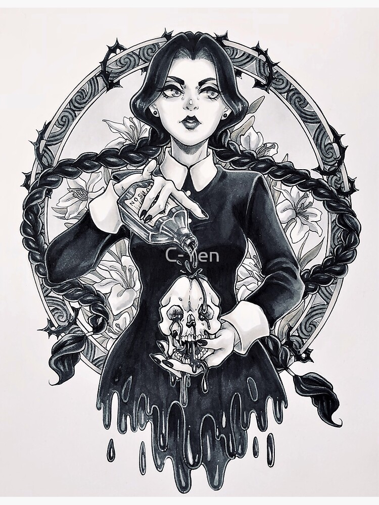"Wednesday Addams" Poster for Sale by C-Yen | Redbubble