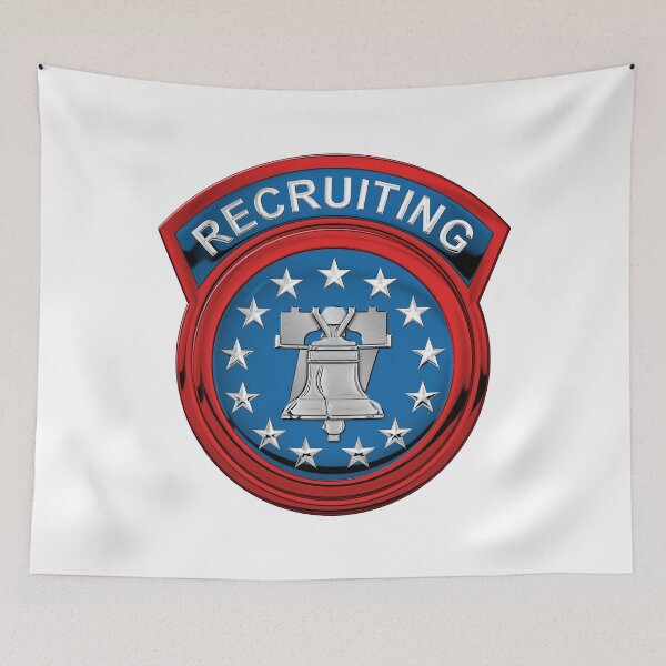 Item preview, Army Recruiting Command - USAREC Insignia over White Leather designed and sold by Serge Averbukh Art Studio.