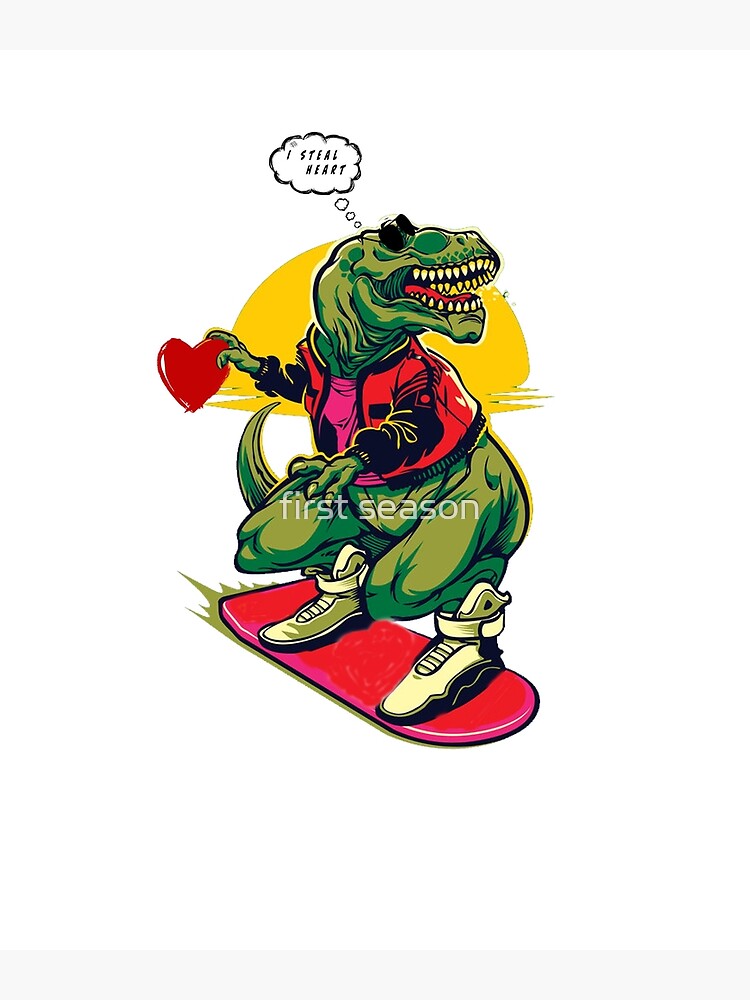 Boys Valentines Day Shirt Kids T-Rex Dinosaur I Steal Hearts