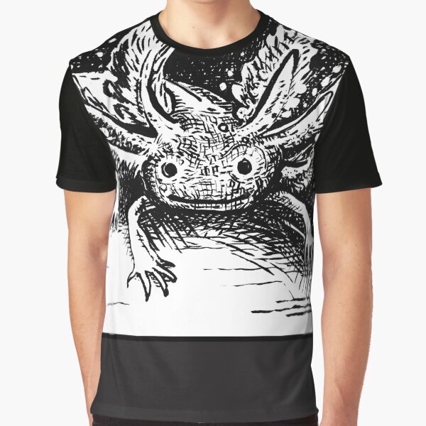 Space Axolotl Earth Rise Graphic T-Shirt