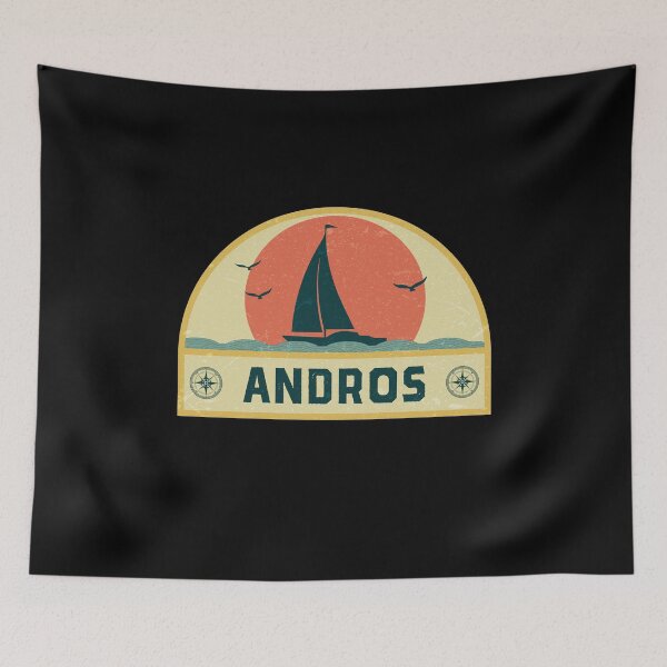 Item preview, Vintage Andros Greece Sailing Vacation Badge designed and sold by dk80.
