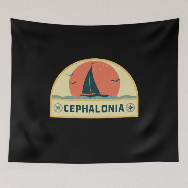Item preview, Vintage Cephalonia Greece Sailing Vacation Badge designed and sold by dk80.