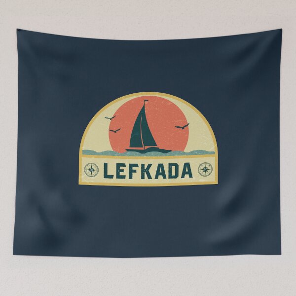 Item preview, Vintage Lefkada Greece Sailing Vacation Badge designed and sold by dk80.