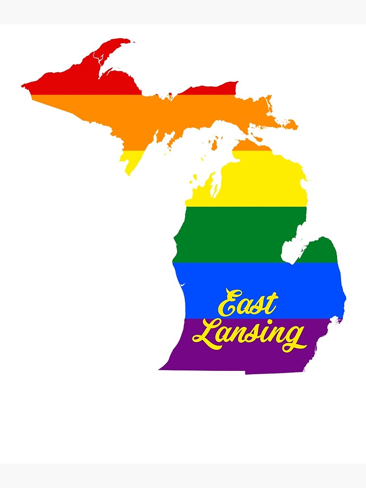 "East Lansing Gay Pride Shirt East Lansing LGBT Rainbow Flag Shirt