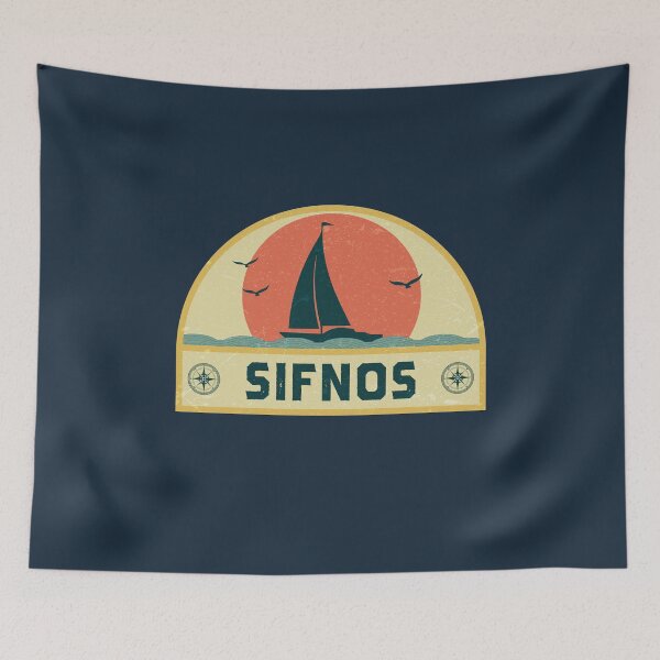 Item preview, Vintage Sifnos Greece Sailing Vacation Badge designed and sold by dk80.