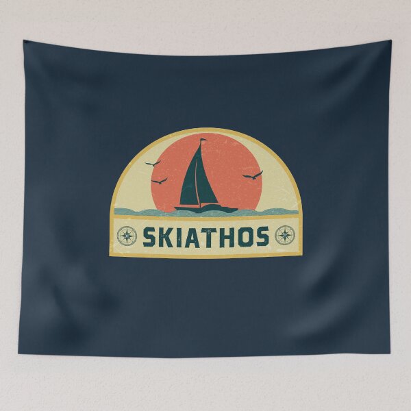 Item preview, Vintage Skiathos Greece Sailing Vacation Badge designed and sold by dk80.