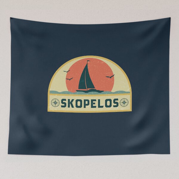 Item preview, Vintage Skopelos Greece Sailing Vacation Badge designed and sold by dk80.