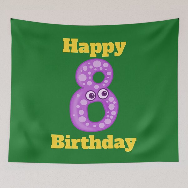 Item preview, Happy 8th Birthday, Happy eighth Birthday for boys or girls  designed and sold by marosharaf.