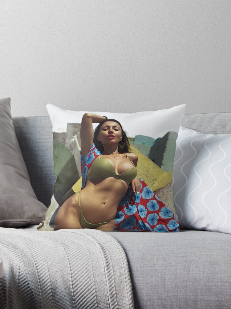 Sexy busty girl model" Pillow for Sale by DelightfulArts | Redbubble