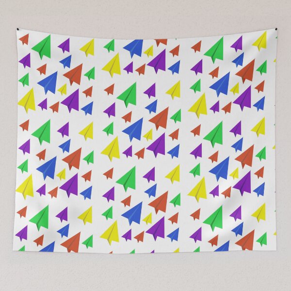 Item preview, Colourful Paper Planes Geometrical Pattern Design Print designed and sold by sstusard.
